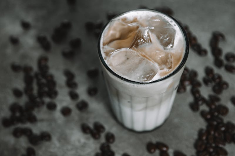 Iced coffee drink with cream