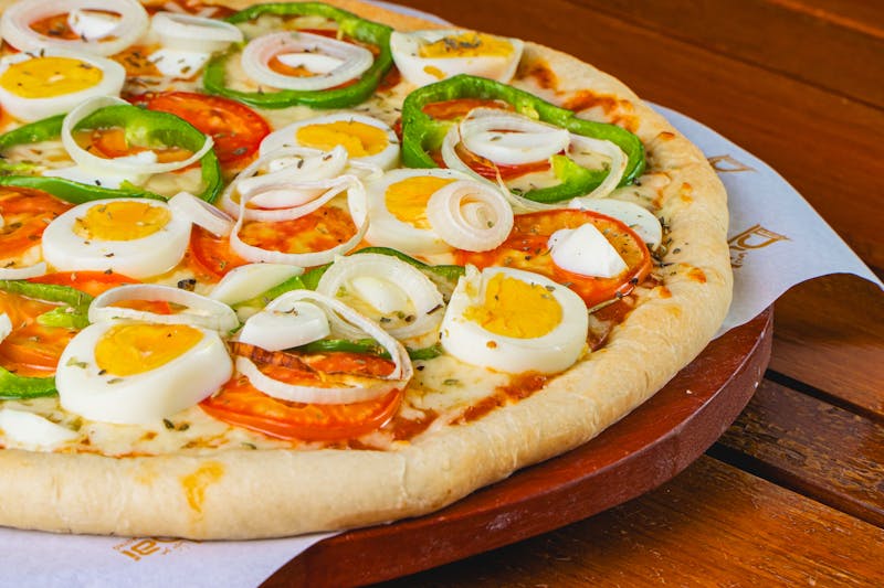 Mushroom and truffle pizza with fresh herbs